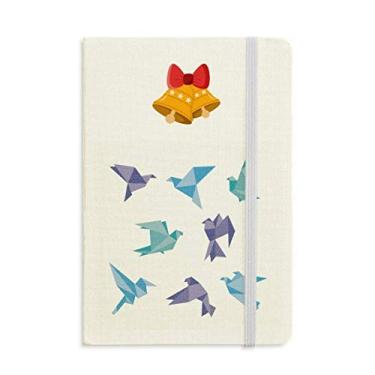 Imagem de Caderno com estampa de pombo abstrata de origami colorido mas jingling Bell