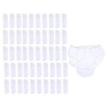 Imagem de LoveinDIY Calcinhas 50 peças descartáveis super elásticas para a pele – Branco
