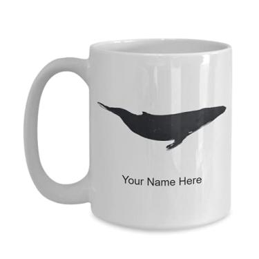 Imagem de Caneca de baleia jubarte personalizada, copo de café de baleia jubarte com jubarte e ideia de presente de baleia jubarte personalizada - caneca de café de 425 g