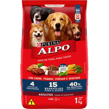 Imagem de Ração Seca Nestlé Purina Alpo Carne, Frango, Cereais e Vegetais para Cães Adultos - 1 Kg