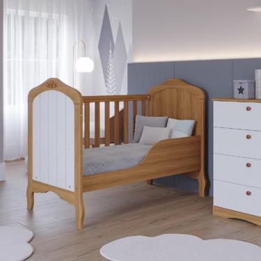 Imagem de Berço Mini Cama MDF Harmonia Permóbili - Nature/Branco
