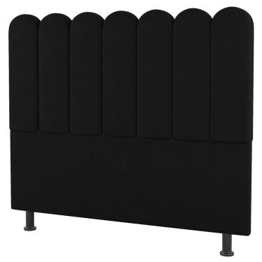 Imagem de Cabeceira Cama Box Casal Lana 140cm Suede Preto - Desk Design