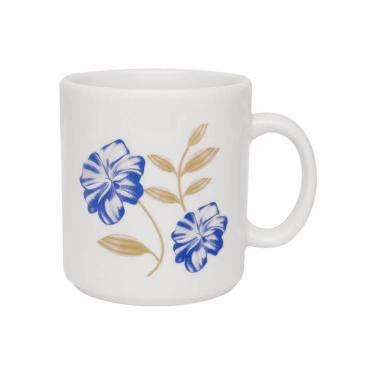 Imagem de Kit 8 Canecas Azul Perfeito Oxford® Cerâmica Estampada 270ml