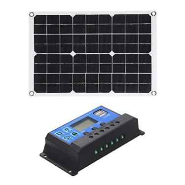 Imagem de CIADAZ 50W DC 5V / 18V Painel solar de saída dupla com 2 portas USB e carga do carro IP65 Resistência à água 12V / 24V Controlador de carga solar PWM Regulador inteligente