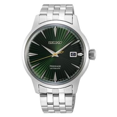 Imagem de SEIKO PRESAGE"Mockingbird" Relógio de aço com mostrador verde coquetel SRPE15J1, Branco
