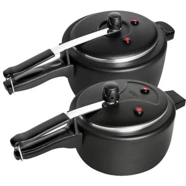 Imagem de Kit Com 2 Panelas De Pressão Antiaderente 2,5 e 4,5 Litros Tulipa Masterflon Patolux