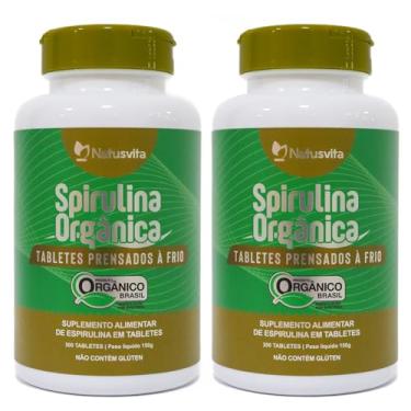 Imagem de Spirulina Orgânica Certificada SisOrg IBD 100% Pura Prensada à Frio. Kit 2 und. 600 Tabletes. Vegana. Sem Cheiro. Não GMO. Sem Glúten