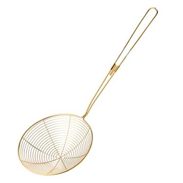 Imagem de Coadores de malha 1 peça coador de malha aço inoxidável durável farinha de cozinha tela portátil filtro de malha peneira de farinha filtro de óleo escorredor de alimentos (cor: dourado)