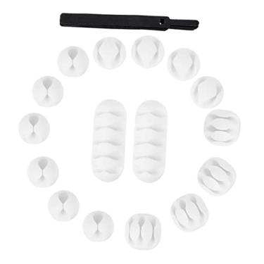 Imagem de OSALADI 26 Unidades Fixador de fio fio?laços?? organizador de cabos o fio clipe de cordão grampos de arame suporte de fio de gravata fio elétrico braçadeira de arame braçadeira de cabo tpr