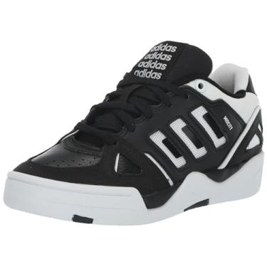 Imagem de adidas Tênis de basquete masculino Midcity cano baixo, Preto/branco/preto, 43
