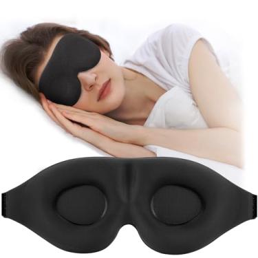 Imagem de Máscara de dormir 3D, máscara para dormir para mulheres e homens, venda noturna com bojo contornado, cobertura luxuosa para os olhos com bloqueio de luz, sombra moldada com alça ajustável