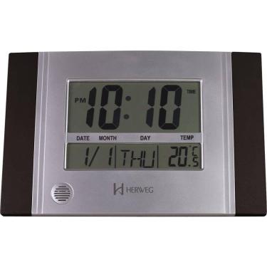 Imagem de Relógio De Parede Digital Herweg Ref: 6472-034 Prata/Preto