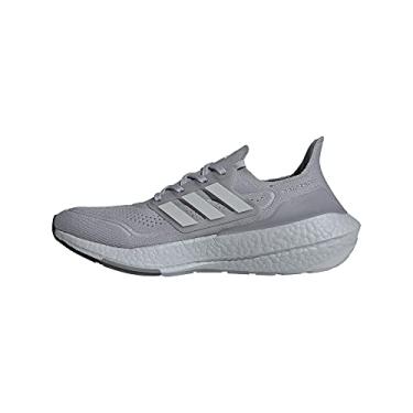 Imagem de adidas Tênis de corrida masculino Ultraboost-21, Halo prata/cinza/amarelo solar, 9
