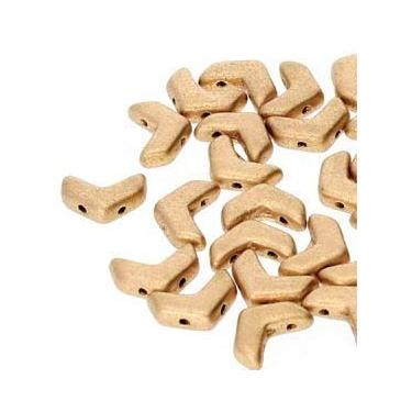 Imagem de 30 Chevron Duo Czech Glass Beads. Huge Selection of Colors and FINISHES (Bronze Pale Gold)