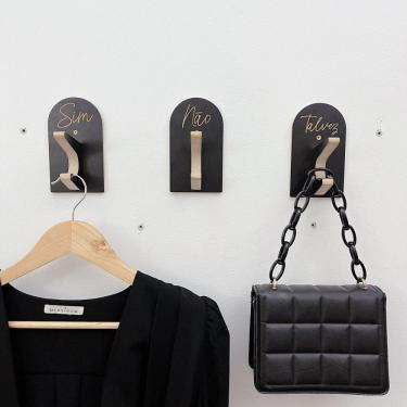 Imagem de 12 Ganchos Provador de loja roupas boho premium capela arco