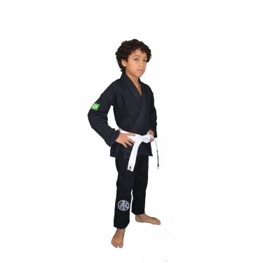 Imagem de Keiko, Kimono Juvenil Trançadinho, Unissex, Preto, M1