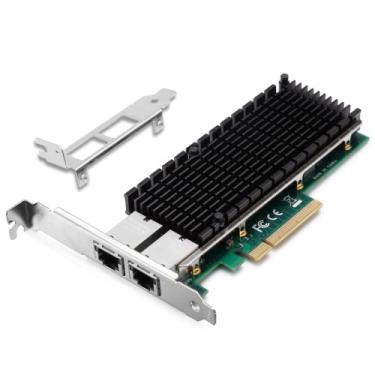 Imagem de XZSNET Placa de rede Ethernet de 10 GB com chip Intel X540, 10 G PCIe NIC comparada ao adaptador de rede convergente Intel X540-T2, duas portas de cobre RJ45, PCI Express X8