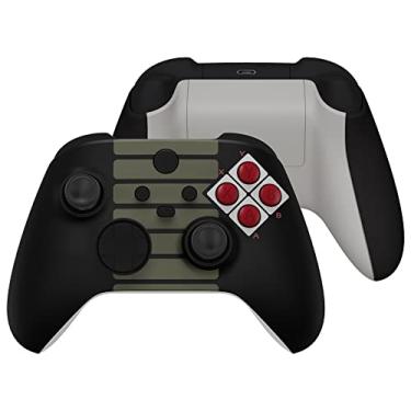 Imagem de eXtremeRate Conjunto completo de botões para controle Xbox Series X e S, estilo clássico NES, trilhos laterais de substituição, capa de placa frontal traseira para controle sem fio Xbox Core