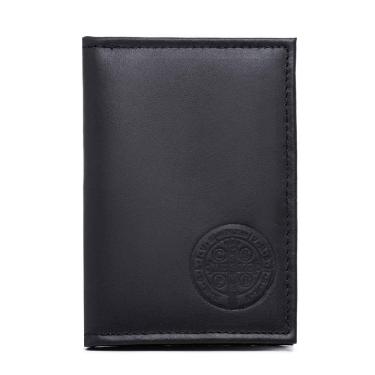 Imagem de Porta Documento CNH RG Couro Divisorias Para Cartoes Plasticos Internos Estampa Medalha São Bento