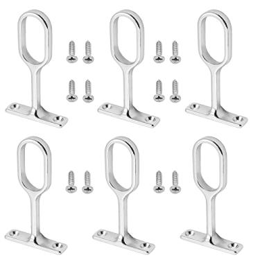 Imagem de MroMax 2 peças Hastes de Cortina de Chuveiro Suporte de Alavanca de Tubo de Guarda-Chuva Cabide Completo/Meia Passagem para varão de armário oval de 16 x 30 mm 72 mm Altura Tom Prata, Silver Tone …, F# 10Pcs