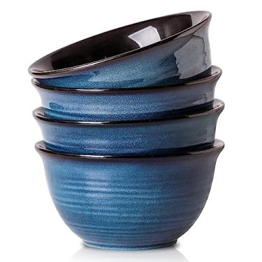 Imagem de Hasense Conjunto de 4 tigelas de sopa de cerâmica, tigelas grandes de cereais de 1,18 l para cozinha, tigelas de servir de 17 cm para salada, macarrão, ramen pho, pipoca, lavável na lava-louças,