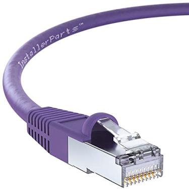 Imagem de InstallerParts (pacote com 10) Cabo Ethernet CAT6 blindado (SSTP/SFTP) iniciado 0,5 m - Roxo - Série Profissional - 10 Gigabit/Sec Network/Internet de alta velocidade, 550 MHz