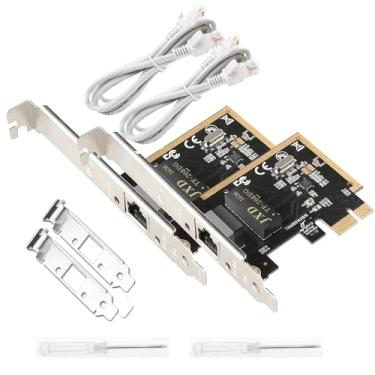 Imagem de [Atualização] Placa Ethernet PCIe Nic 10/100/1000Mbps Gigabit PCI-Express Placa de rede (WIN10/11 sem driver) RJ45 Adaptador LAN Wake On LAN Computador interno Desktop PC para Win/Linux/Mac, 2 peças