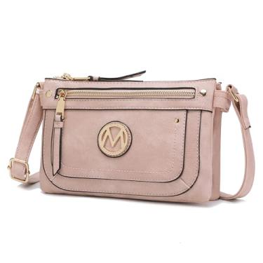 Imagem de MKF Collection Bolsa tiracolo feminina, alça ajustável de couro vegano, bolsa mensageiro da Mia K, rosa, Small