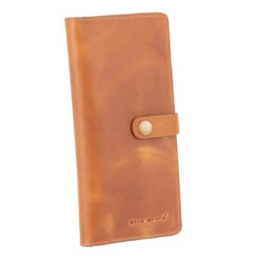 Imagem de Carteira Feminina Couro Legítimo Slim Com Porta Moedas (Marrom Claro)