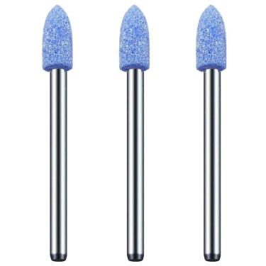 Imagem de Kit 3 Ponta Montada 5Mm Rebolo Bala Haste 3Mm Micro Retífica