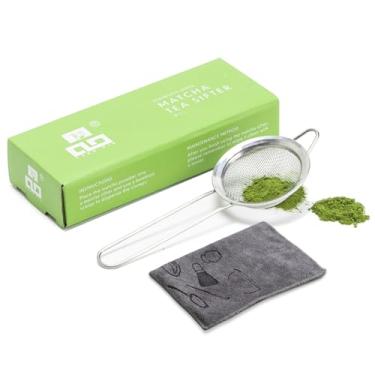 Imagem de TANG PIN Peneira Matcha, coador Matcha e toalha de chá, peneira de aço inoxidável com alça, pequeno filtro de metal para matcha, suco, bebida, ervas, mini peneira para farinha, cozinha, cozimento