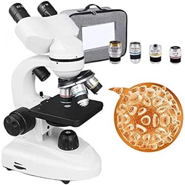 Imagem de Microscópio biológico binocular 40-6000x/10000x/20000x microscópio composto profissional-conjunto de lâminas de microscópio/bolsa/30 amostras, para laboratório escolar, 6000x
