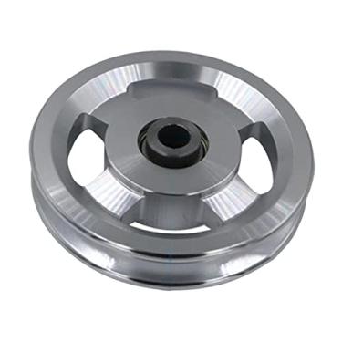 Imagem de oshhni Polia de Rolamento Roda de Substituição Universal Peças de Reposição à Prova de Desgaste em Academia, Prata, 95mm