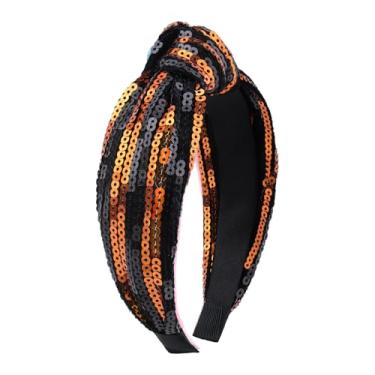 Imagem de Lanmerry Fitas de cabelo para meninas de Halloween com laços, para mulheres, brilhantes, presentes modernos, acessórios de cabelo com lantejoulas e glitter