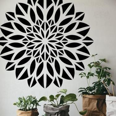 Imagem de Estêncil redondo étnico árabe indiano de 130 cm para teto, mandala gigante, para parede, modelo de estêncil, grande, reutilizável, mandala, nicho, decoração de parede, padrões de pintura de móveis,