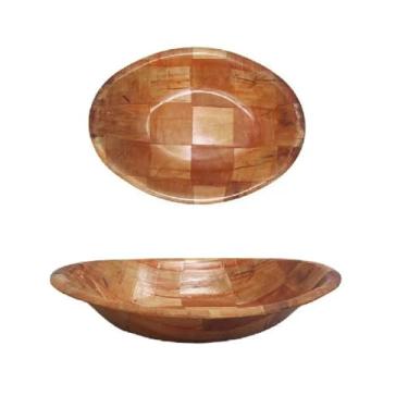 Imagem de 4 Gamelas Travessa Tigela Bambu Servir Petiscos Cozinha 20cm