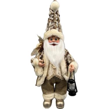 Imagem de Papai Noel Musical Bordô Marrom Decoração Natal 40Cm