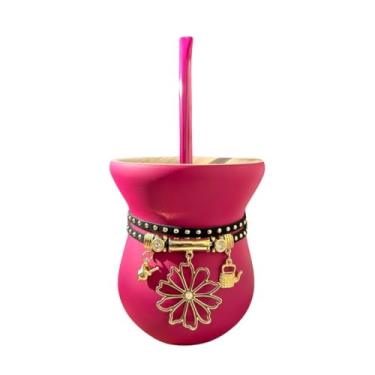 Imagem de Kit Chimarrão Completo Premium: Cuia, Bomba e Pulseira (Fúcsia Fosco)