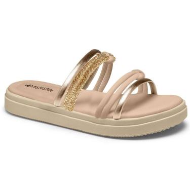 Imagem de Tamanco Flatform Mississipi MB511 Feminino - Nude/Dourado