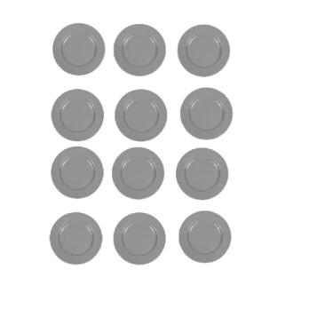 Imagem de Jogo 12 Pratos 20cm em Melamina Cinza Resistente