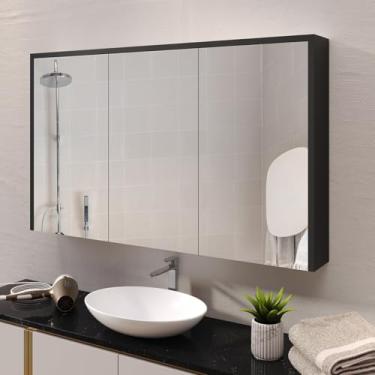 Imagem de Espelheira Trindade 3 Portas Com Amortecedor Branca (Preto)