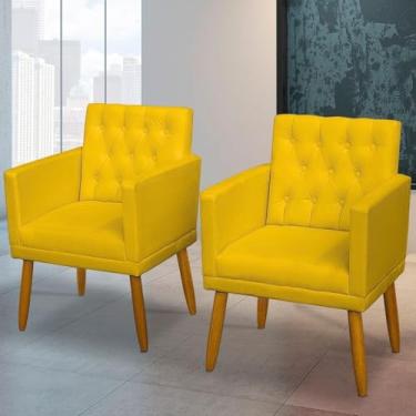 Imagem de Jogo 2 Poltronas Reforçada Para Recepção Escritório MOBLAN decor (AMARELO)