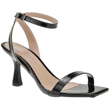 Imagem de Sandália Feminina Salto Médio Taça Fino Agulha Festa Brilho (Preto, BR, Adulto, Numérico, M, 36)