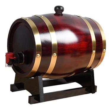 Imagem de Gralara Distribuidor de Barril de Uísque de 1 Galão (5 Litros) Barril de Vinho de Carvalho Equipamento de Armazenamento de Cerveja em Madeira Barril de Vinho