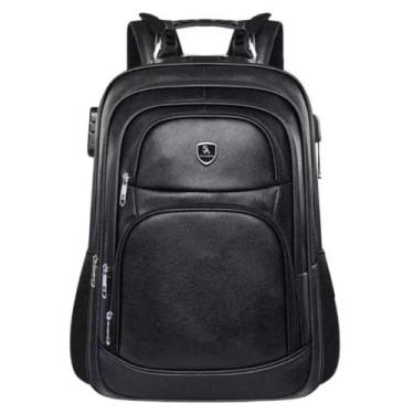 Imagem de Mochila Notebook Grande Couro Masculina Urbana 60l Impermeável - PinkM