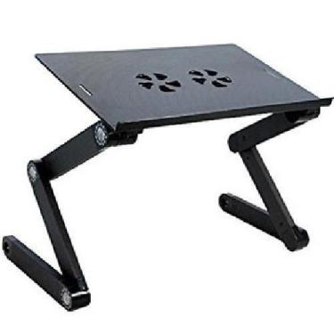 Imagem de Mesa Para Notebook Dobrável Com Cooler Cor Preta - Ideal Importados