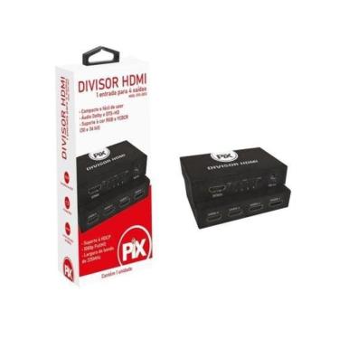 Imagem de Divisor HDMI 1.3 1 Entrada X 4 Saídas Chip Sce Preto Pix [F002]