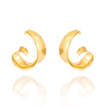 Imagem de PRI ACESSORIOS - Brinco Bijuteria Argola Caracol Dourado