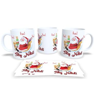 Imagem de Canecas de Porcelana Branca Personalizadas Papai Noel (Mod.26)