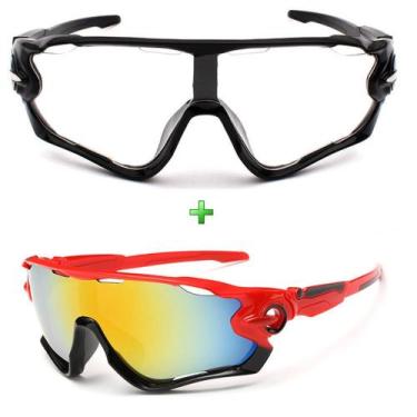 Imagem de Óculos Bike Ciclismo Espelhado + Transparente Kit 2 Unidades - ESPORTI